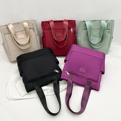 Student Cram Bag Large Capacity Nylon Handbag Japanese Literary Shoulder Bag Large Bag Canvas Bag Work Commuting