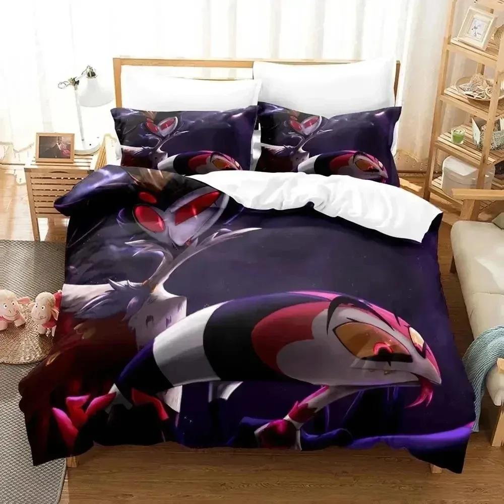 Anime Hazbin Stolas Hotel Bedding Set Duvet Cover Bed Pillowcase Comforter King Queen Size Quilt Cover Set For Boys Adult