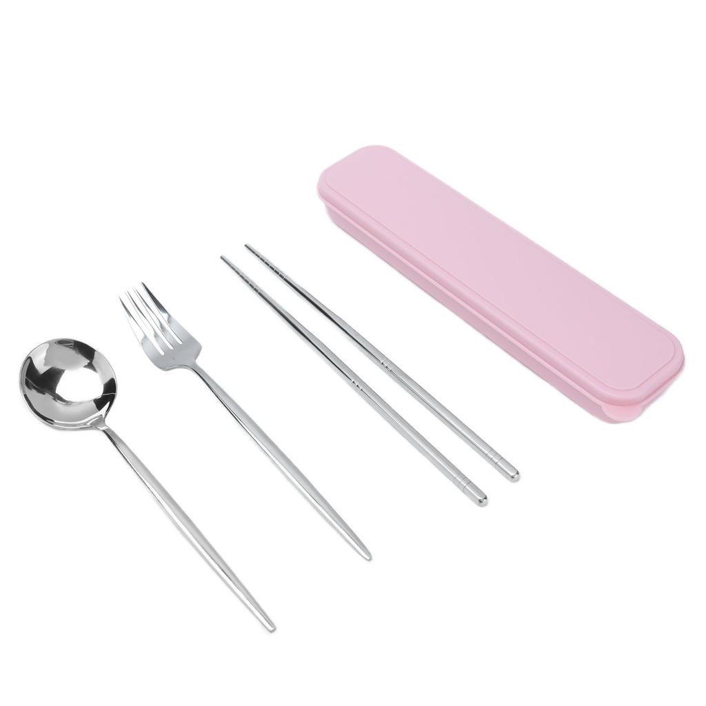 Portable Cutlery Set Stainless Steel Tableware Anti Corrosion Non Slip Anti Fading Chopsticks Spoon for Outdoor