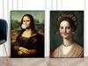 Zestaw plakatów mona lisa ołówek