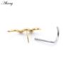 Alisouy 1 pièce G23 titane sans filetage torsadé serpent nez anneaux piercing oreille septum daith captif tragus clous d'oreilles bijoux de corps
