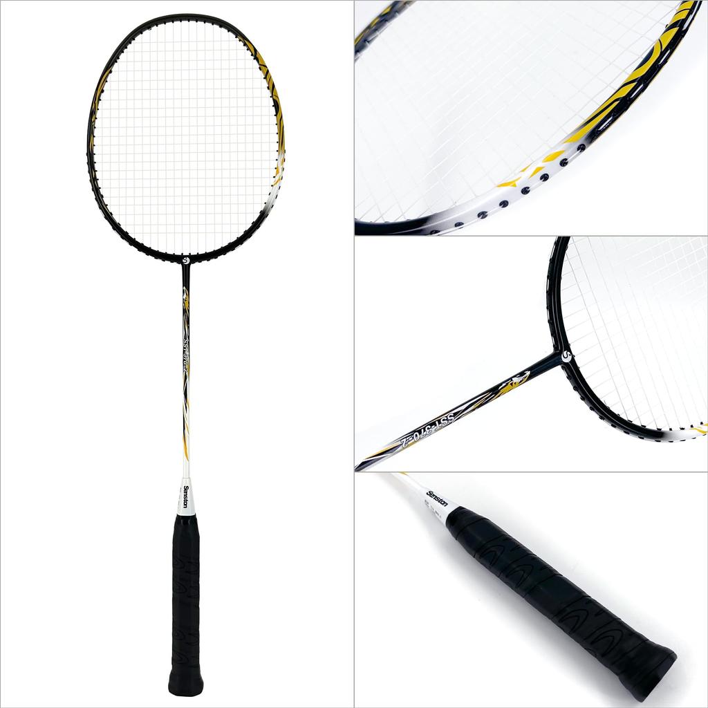 Senston Badminton 5U Feather Professional Competition Training All Carbon Feather with Grip 2-Piece Racket, Racket, 100% Racket,