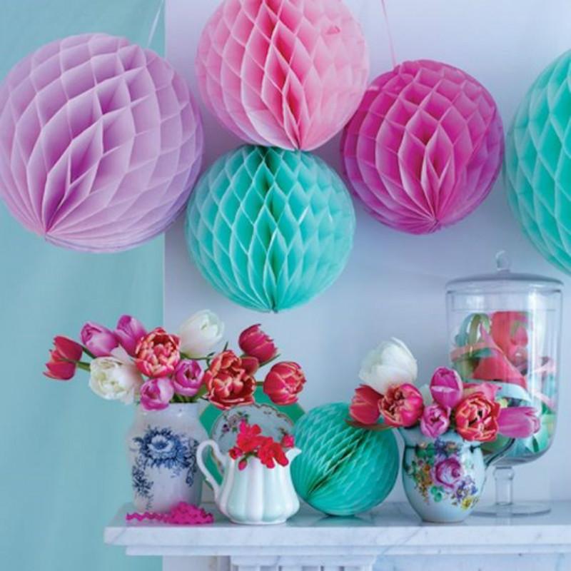 Hot Sale 10/15/20/25/30cm Decorative White Gray Tissue Paper Lantern Honeycomb Ball Wedding Kid Birthday Decoration Babyshower