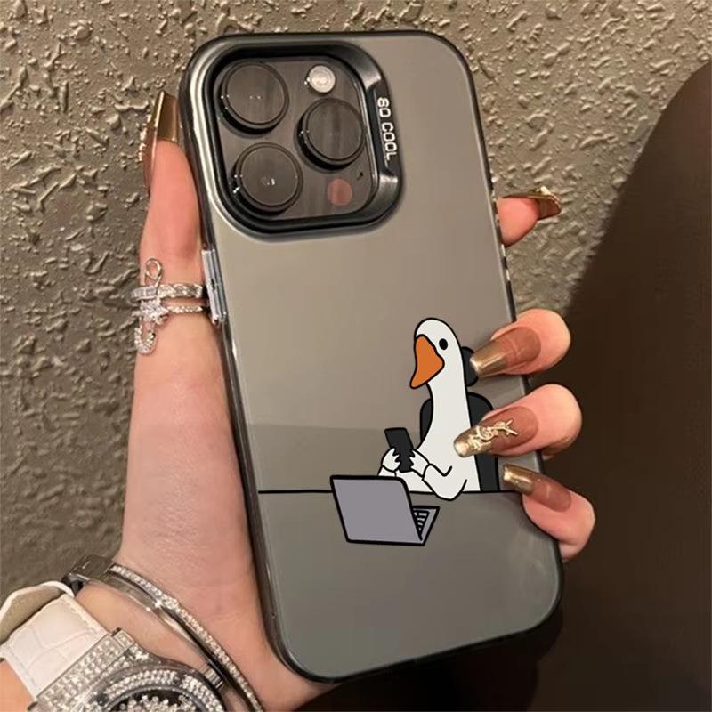 Cross-border Knight Duck iPhone 16 Pro Case, Compatible with iPhone 14/13/12/11/Xs Max, Laser Hard Shell.