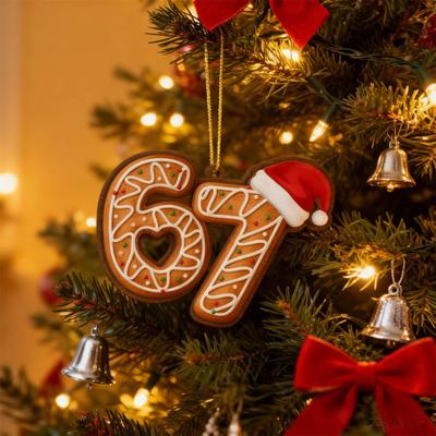 Yousheng 2 Bucăți 67 Ornamente de Crăciun Șase Șapte Jucărie de Agățat Gingerbread Acrilică Decor pentru Bradul de Sărbători Cadou pentru Adolescenți Copii Familie Colegi
