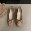 Spring flash temperament flat shoes lady bow shallow mouth ballet shoes