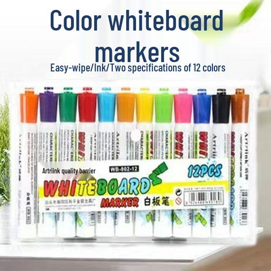 

Shield 805-12 Color POP Refillable Whiteboard Markers - Erasable, Water-Based Children s Drawing Pens