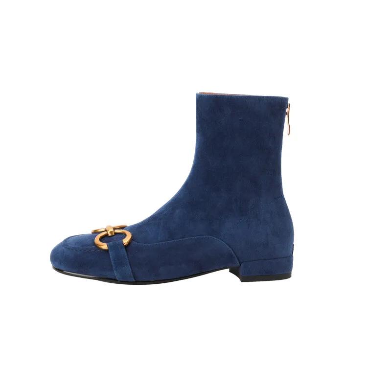 Fashion New Autumn Winter Fashion Short Boots Women Shoe Round Toe Boots Casual Chunky Low Heels Shoes for Women Back Zipper Ankle Boots