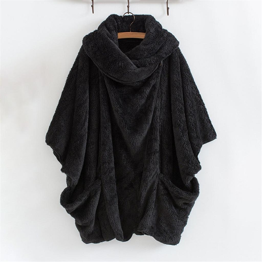 Ladies Double-sided Plush Large Lapel  Sleeve Cardigan Jacket