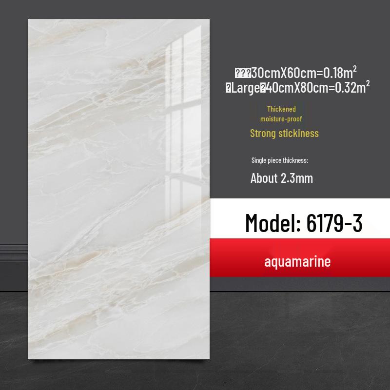 Wasserdichter Marmor Fliesenaufkleber: Selbstkleidende, schimmelresistente PVC-Wandverkleidung für Küchen & Bäder