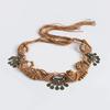 Bohemian Belt Ethnic Style Belt Moon Knitted Knotted Inlaid Handmade Vacation Style Women's Waist Rope