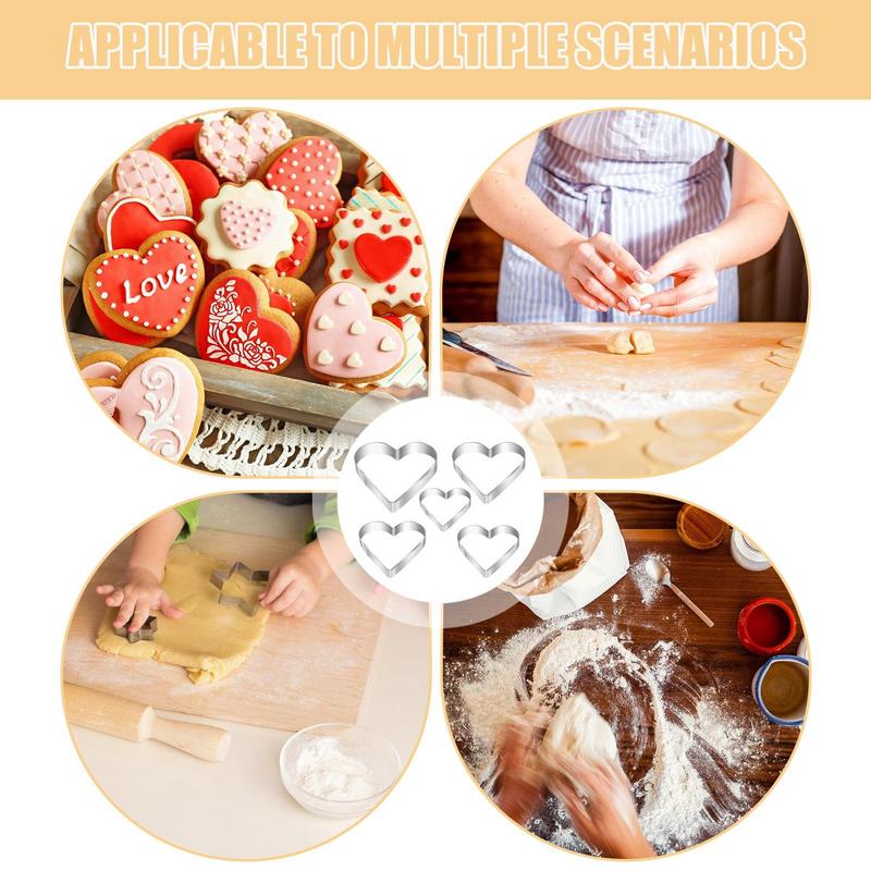 DIYs Love Heart Stainless Steel Cookie Cutter Mould Biscuits Mold Fondant Pastry Cake Decorating Baking Tools Kitchen Supplies