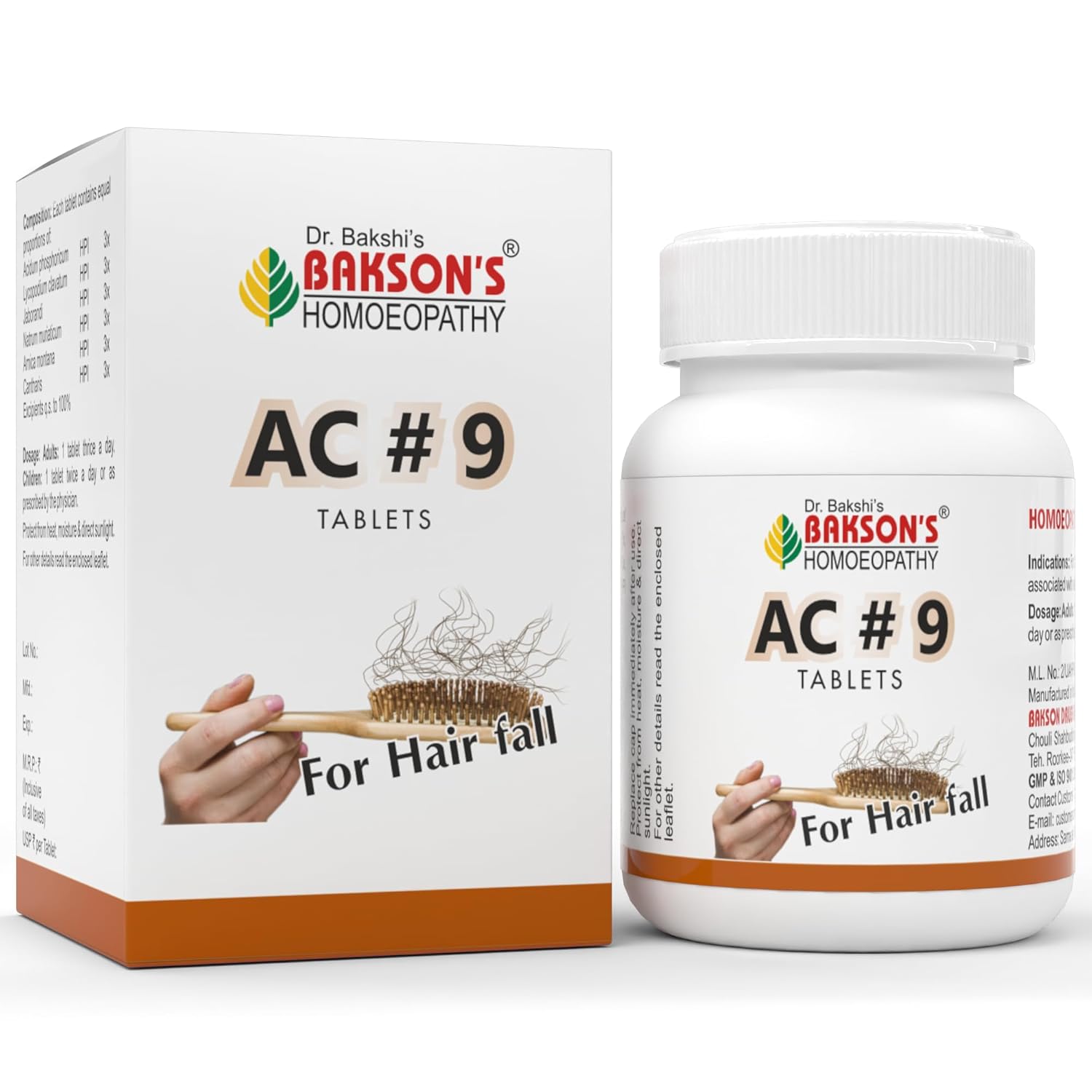 Dr. Bakshi s Bakson s AC 9 Hair Care Tablets For Thinning Hair Scalp Nourishment Stronger Fuller Look Daily Pack