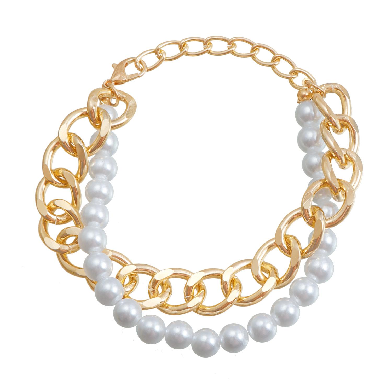 Retro imitation pearl twist winding double-layer necklace ins creative light luxury high-end accessories