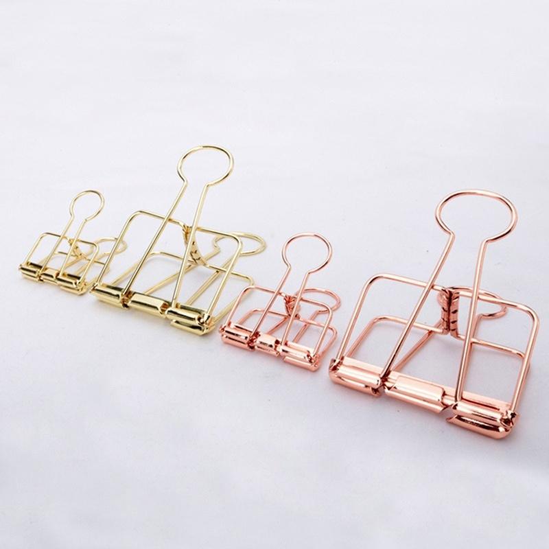 5 szt. Nowość Jednolity kolor Hollow Out Metalowe spinacze do segregatorów Notatki List Paper Metal Clips