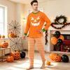 Family Matching Halloween Pajama Sets Long Sleeve Raglan Top and Pants with Face Print for Mom Kids