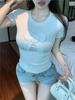 Gray Lace Bow Short Sleeve T-Shirt - Women's Summer Hot Girl Style
