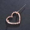 Elegant Rhinestone Heart Brooch for Women's Fashionable Clothing Accessories
