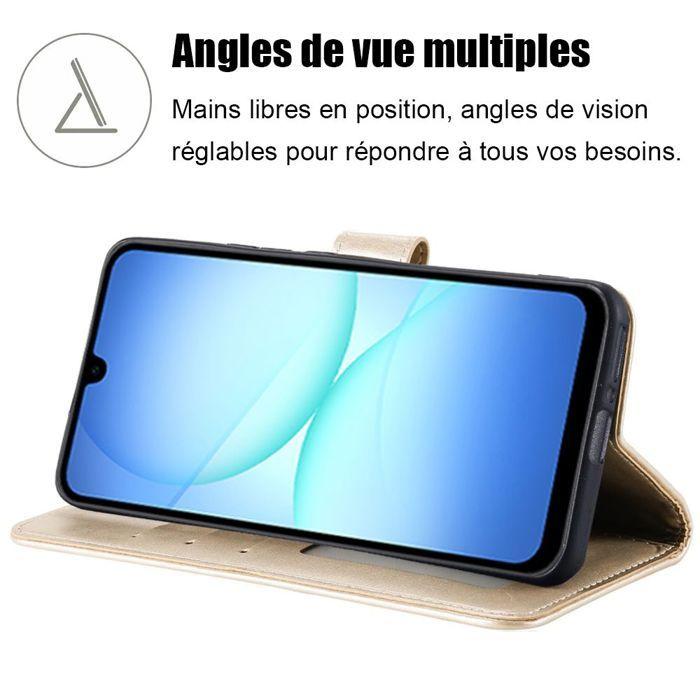 Coque de Protection - BOOLING - Samsung Galaxy A17 5G/4G - Cuir Synthétique Motif Mandala Doré