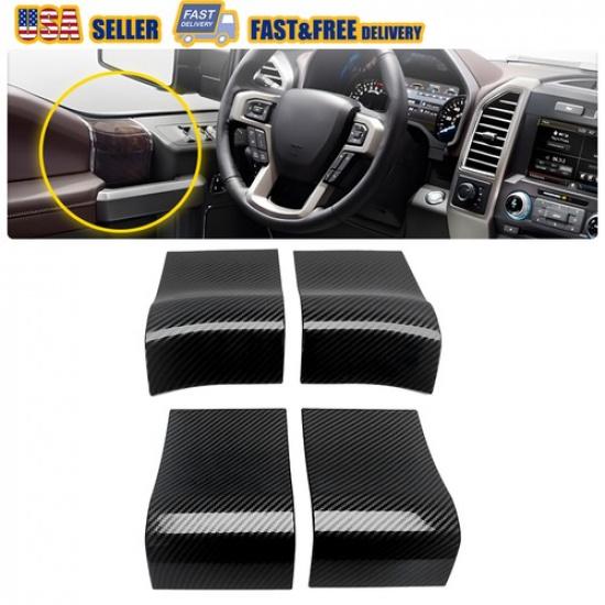 

Inner Door Handle Panel Cover Trim Bezel For Ford F150 15-20 Carbon Fiber Color