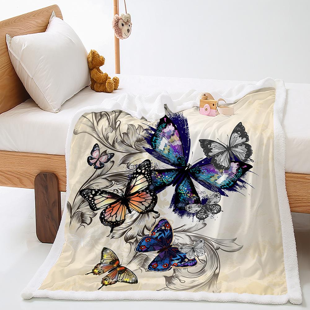 Blanket Butterfly Animal Blanket Lamb Fleece Crystal Fleece Blanket Blanket Universal