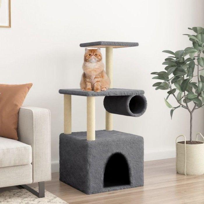 VidaXL Arbre à chat avec griffoirs en sisal gris foncé 109,5 cm 172060