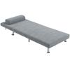 Single Velvet-Feel Sleeper Chair - Grey