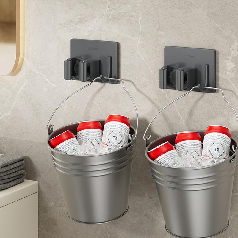 Xiaomi 1-3PCS Stainless Steel Household Storage Rack Bathroom Nail-free Hook Wall-mounted Mop Storage Rack Waterproof Broom Rack