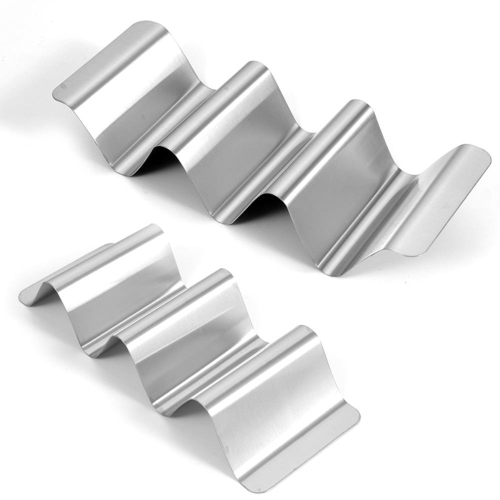 Wavy Taco Stand Silver Mexican Food Rack Durable Stainless Steel Taco Holder  Dinner Tables