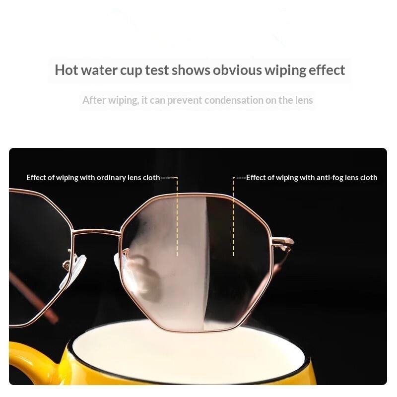 10Pcs Anti-Fog Suede Glasses Cloth Reusable Microfiber Anti-Fog Cloth Lens Anti-Fog Mobile Phone Camera Lenses Screen Clean