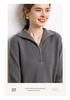 2024 Autumn/Winter Women's Cashmere Polo Collar Sweater with Yuanbao Stitch and Zipper - Long Sleeve, Warm, Versatile Knit.