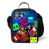 Izolovaná svačinová taška s tématem Geometry Dash pro děti a studenty, přenosná látková chladicí taška