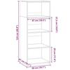 VidaXL Highboard Sonoma Oak 50x41x124 Cm Engineered Wood, Sideboard, Cupboard, Side Cabinet, Cabinet, 846399