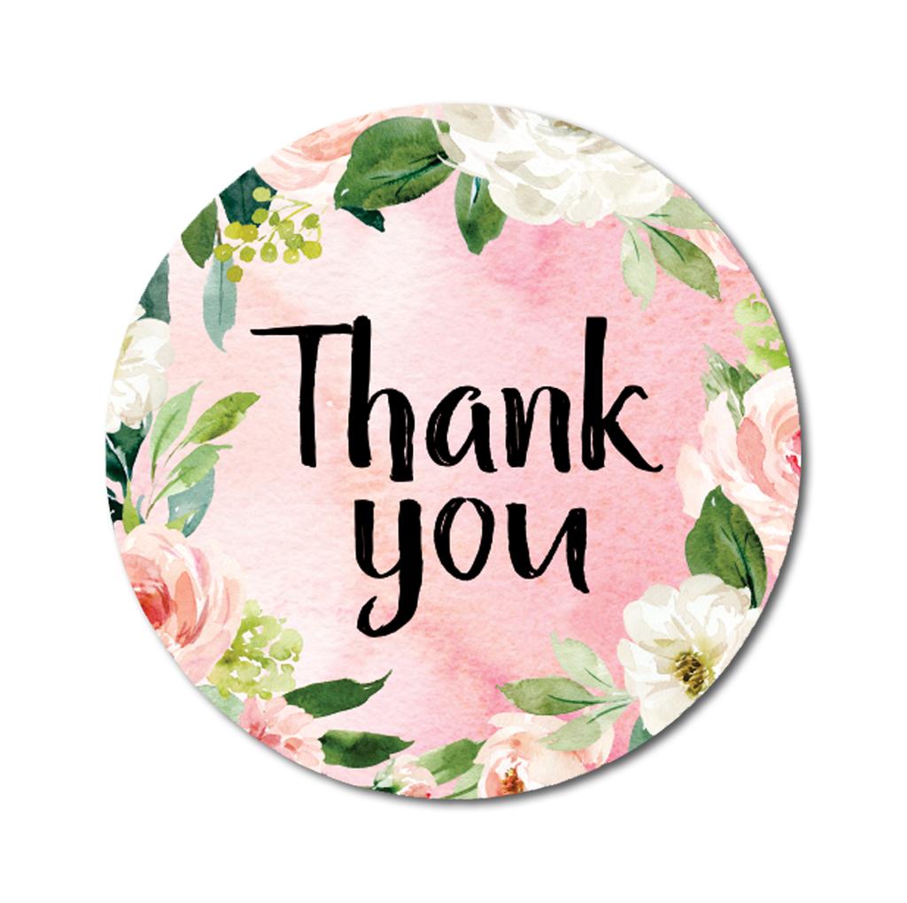 Darling Souvenir Personalized Floral Border Elegant 1.6 Inches Round Thank You Stickers DIY-45