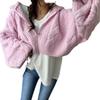 Korean Hooded Cable Knit Zip-Up Short Cardigan - Fresh Autumn Solid Color Tie Sweater Coat
