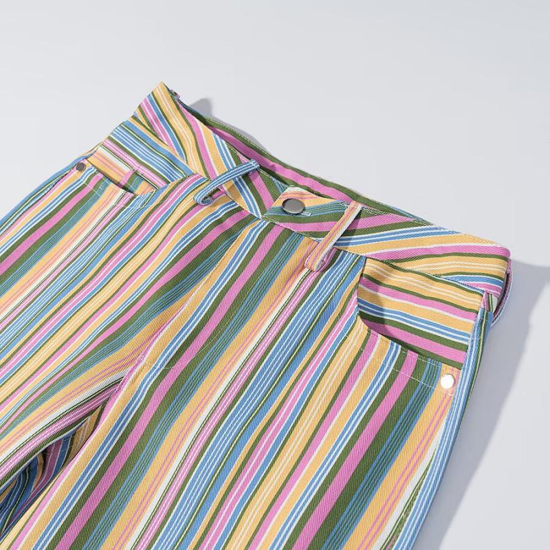 Pantalones Vaqueros Rayados de Moda Europea y Americana Verano 2026