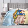 Cartoon L-Lulu Pig  Flannel Blankets  Warm Soft Bedding Throws for Living Room Airplane Travel Funny Bedspread Sofa Bed Cover