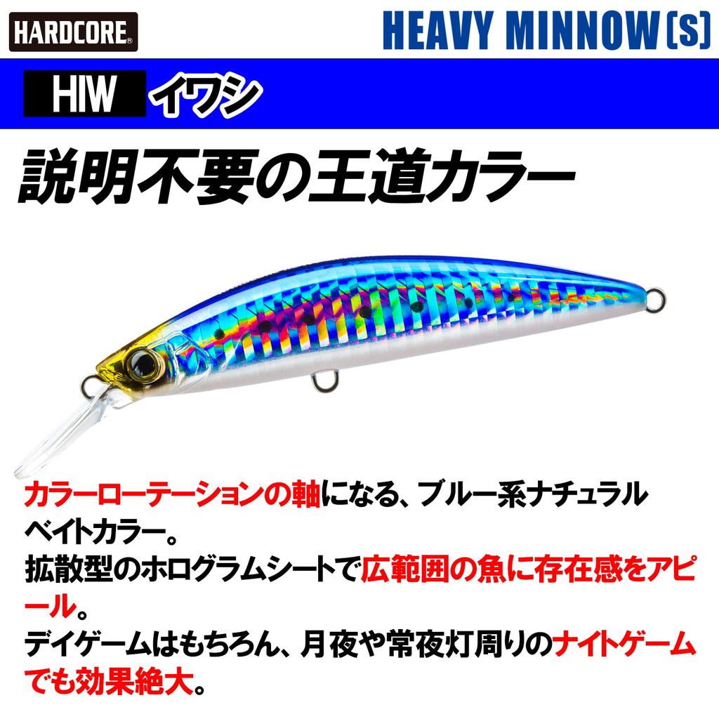 DUEL HARDCORE Heavy Sinking Minnow 29g for Sea and Bluefish (S) 90mm, Weight (F1189-HIW) Sardines, Bass,