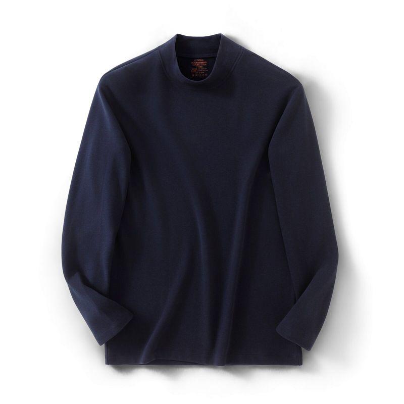 Men s Export Surplus Half-Turtleneck Thermal Long-Sleeve T-Shirt, Fleece-Lined, Warm, Versatile, Solid Color, Comfortable Base Layer Blue L Recommendations 60-70kg