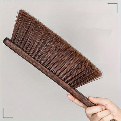 1pc Clean Soft Bristle Dusting Brush with Natural Wooden Handle, Plastic Material, Manual Uncharged Operation  Deep Cleaning