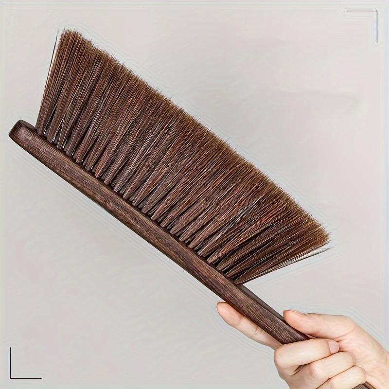 1pc Clean Soft Bristle Dusting Brush with Natural Wooden Handle, Plastic Material, Manual Uncharged Operation Deep Cleaning