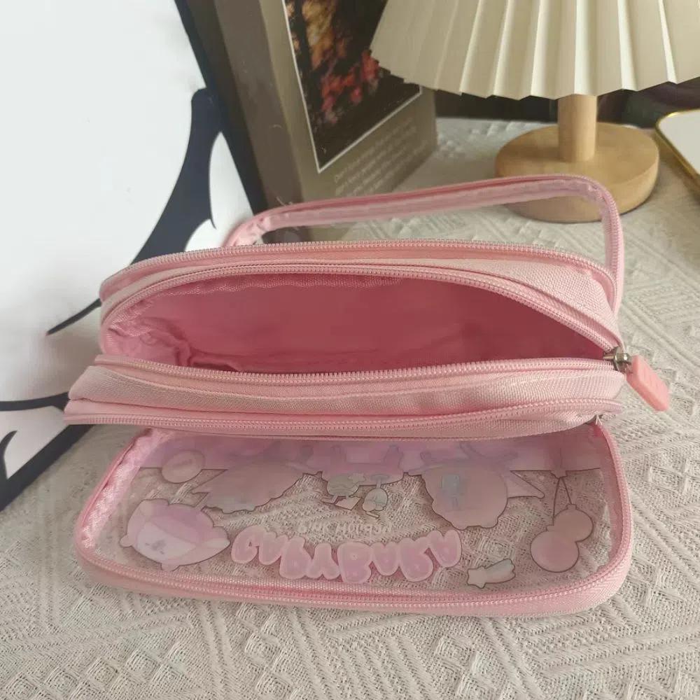 Zipper Capybara Pencile Bag Kawaii Stationery Holder Sweet Cartoon Pencile Case Travel