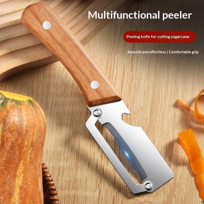1Pcs Durable And Smooth Multi Functional Vegetable Peeler With Ergonomic Wooden/Pp Handle For Peeling Fruits And Vegetables