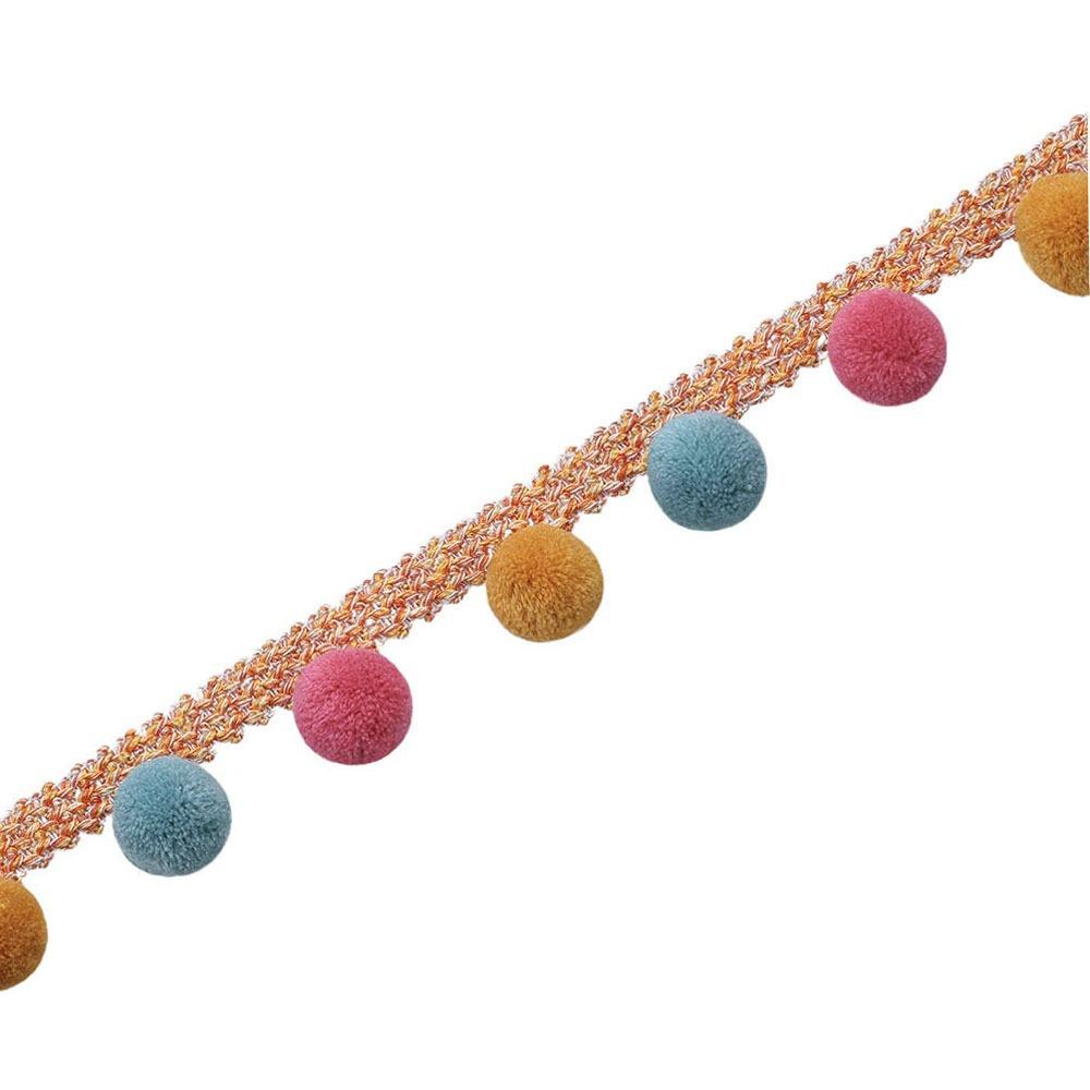 25M 3cm Ball Pom Pom Curtain Trim 5cm Width Pillow Decoration Pompom Tassel Tablecloth Edge DIY Craft Craft Ribbon