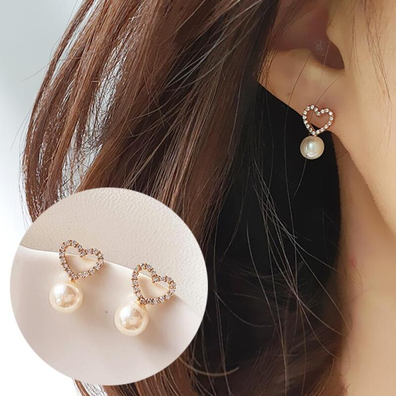 Bhera Earrings Women's Cubic Pearl Point Cute 3 Colors