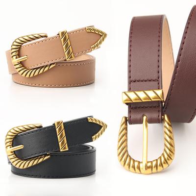 New All-match Pin Buckle Belt Thread Retro Three-piece Belt Decorative Coat Korean Version Belt Women