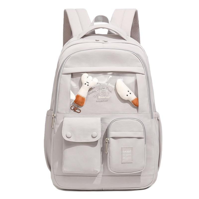 Einfarbiger Rucksack Große Kapazität Leichtgewicht Junior Senior High School Schüler Schultasche