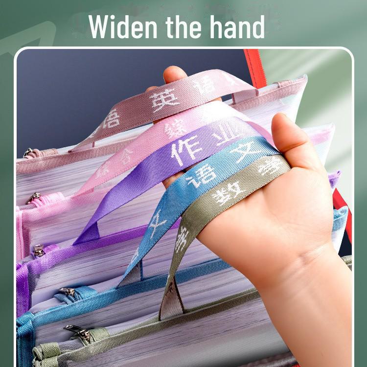 A4 Double Zipper Subject File & Pencil Case - Portable Storage & Organization Bag