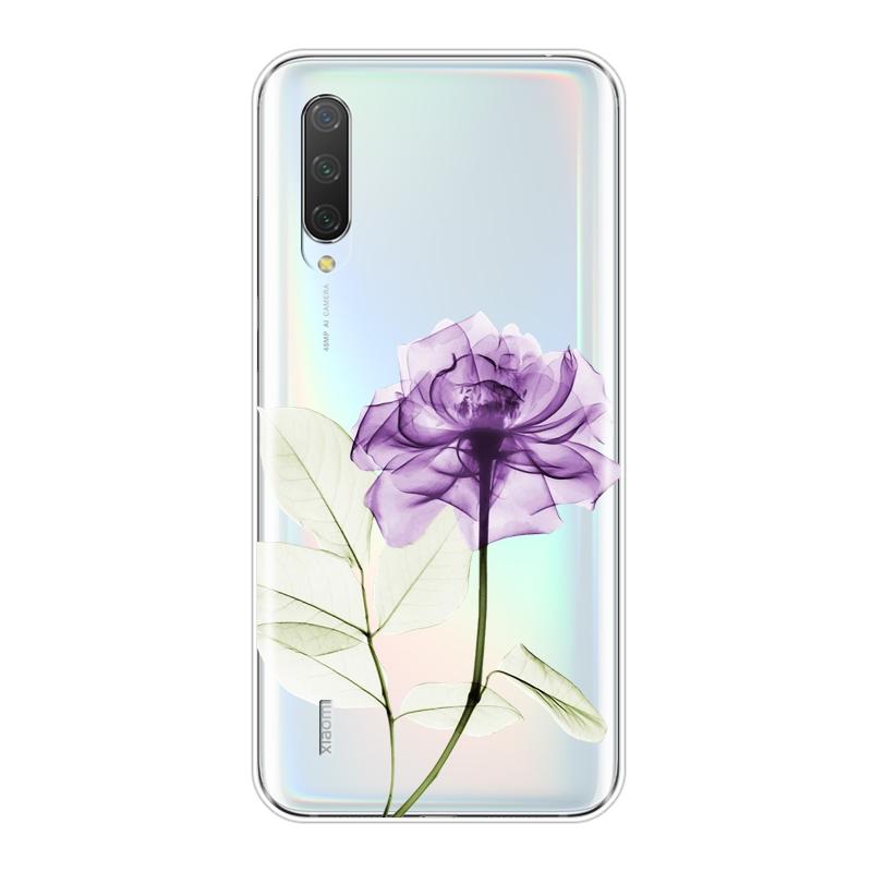 Rose Flower Pink Red Floral Aesthetic Leaf Back Cover For Xiaomi Mi 8 9T PRO Soft Silicone Phone Case For Xiaomi Mi A3 9 SE Case