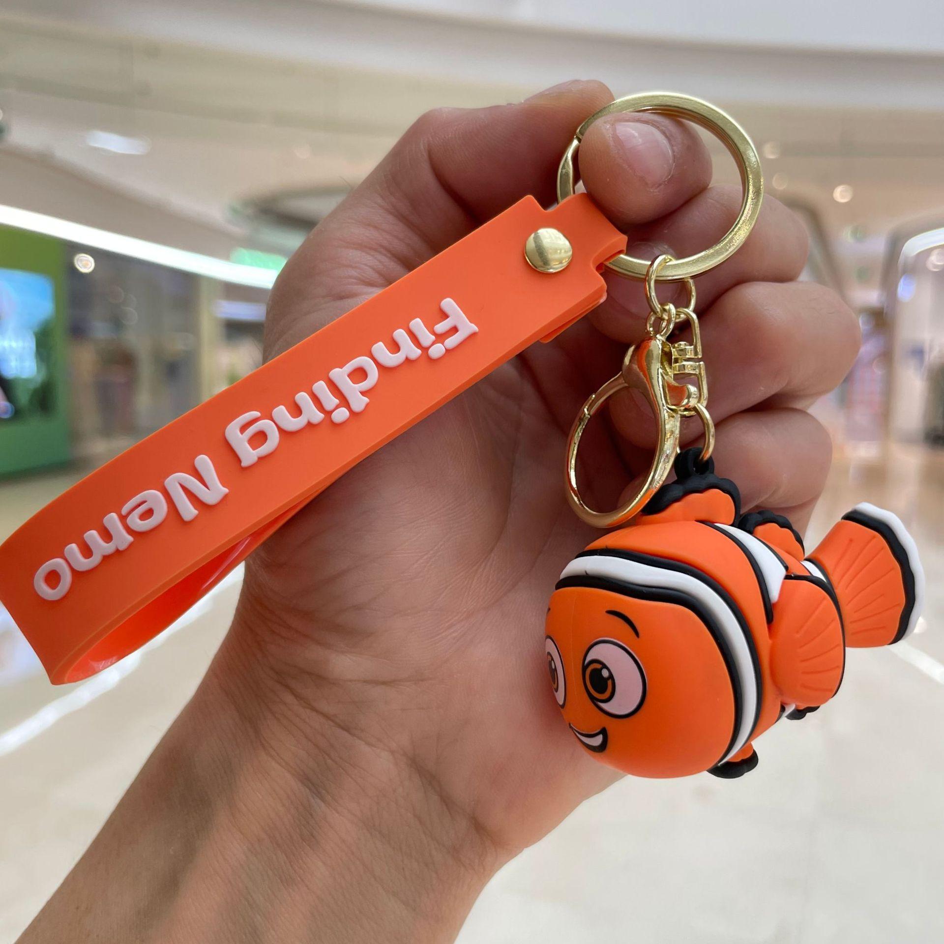 Disney Cartoon Keychain Toy Finding Nemo Dory Nemo Double Sided Keyring Kawaii Animal Pendant Collectible Doll Bag Decoration
